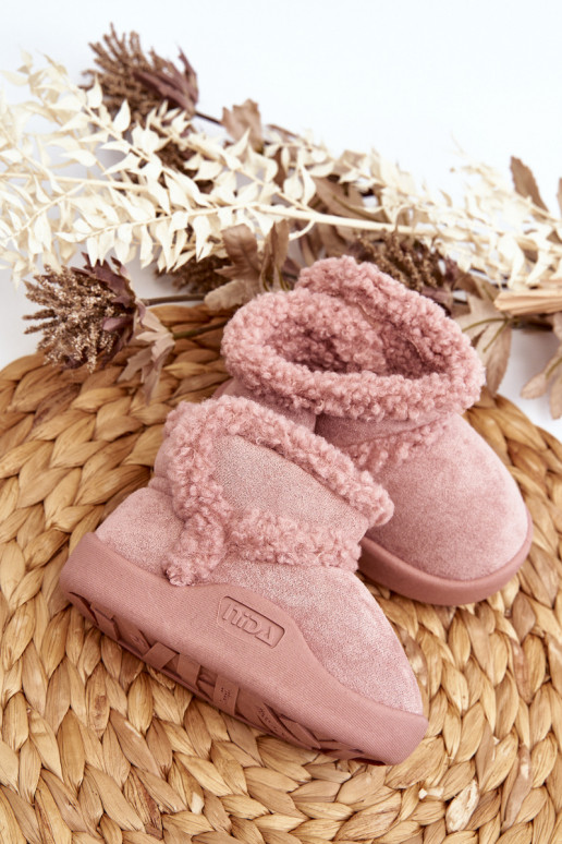 Botas de nieve para niños con cierres adhesivos en color rosa Unitia