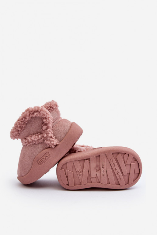Botas de nieve para niños con cierres adhesivos en color rosa Unitia