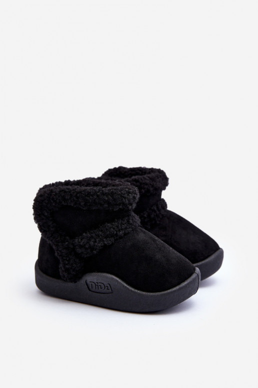 Botas de nieve para niños con cierres adhesivos en color negro Unitia