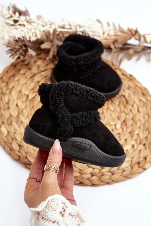 Botas de nieve para niños con cierres adhesivos en color negro Unitia Botas de nieve para niños con cierres adhesivos en color negro Unitia