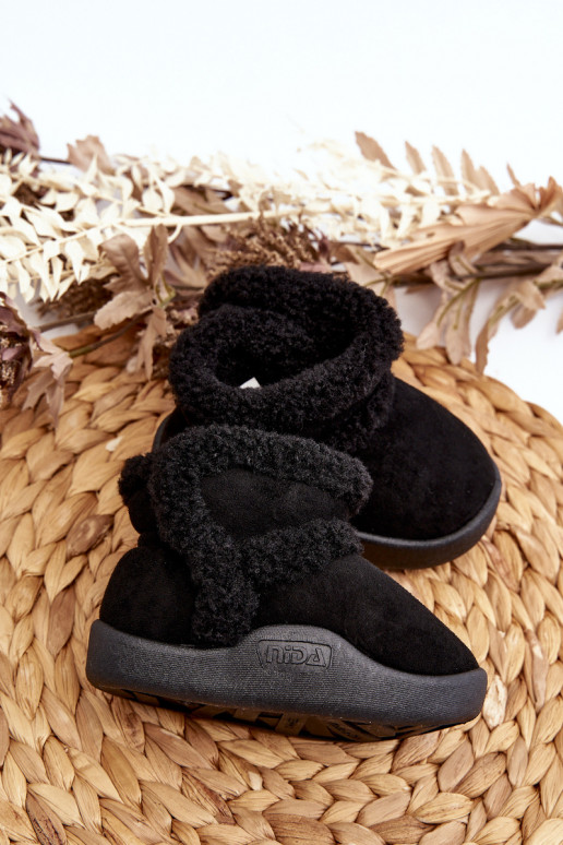 Botas de nieve para niños con cierres adhesivos en color negro Unitia