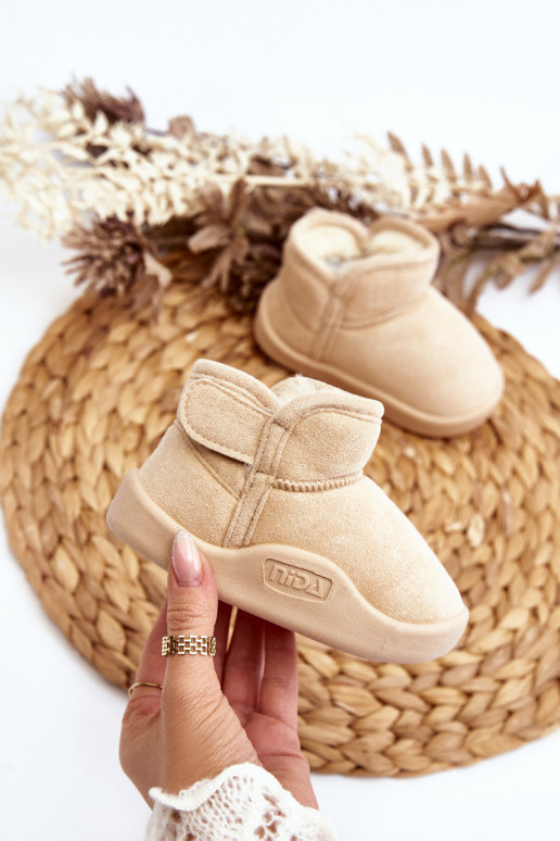 Botas de nieve para niños calentadas con pelo interior color beige Benigna Botas de nieve para niños calentadas con pelo interior color beige Benigna