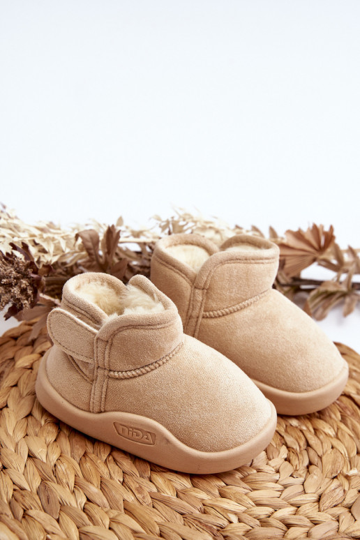 Botas de nieve para niños calentadas con pelo interior color beige Benigna Botas de nieve para niños calentadas con pelo interior color beige Benigna