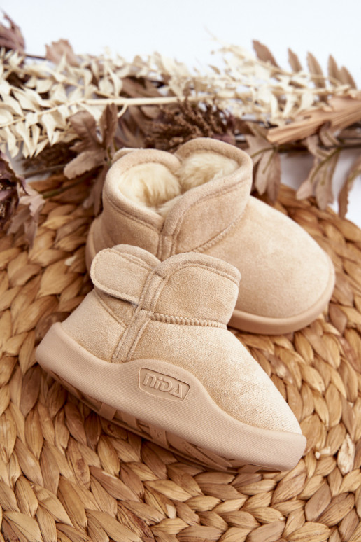 Botas de nieve para niños calentadas con pelo interior color beige Benigna Botas de nieve para niños calentadas con pelo interior color beige Benigna