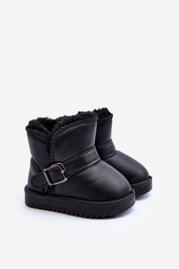 Botas de nieve Eco para niños con correas en color negro Orinor