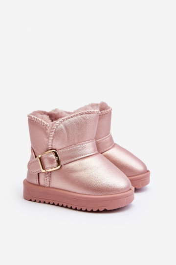 Botas de nieve Eco infantiles con correas rosa Orinor