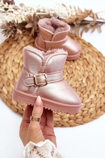 Botas de nieve Eco infantiles con correas rosa Orinor 2