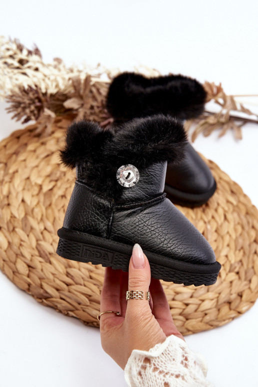 botas de nieve calentitas con pelo en color negro Bessie