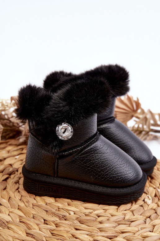 botas de nieve calentitas con pelo en color negro Bessie