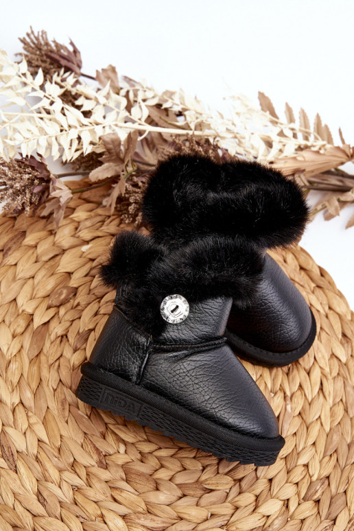botas de nieve calentitas con pelo en color negro Bessie