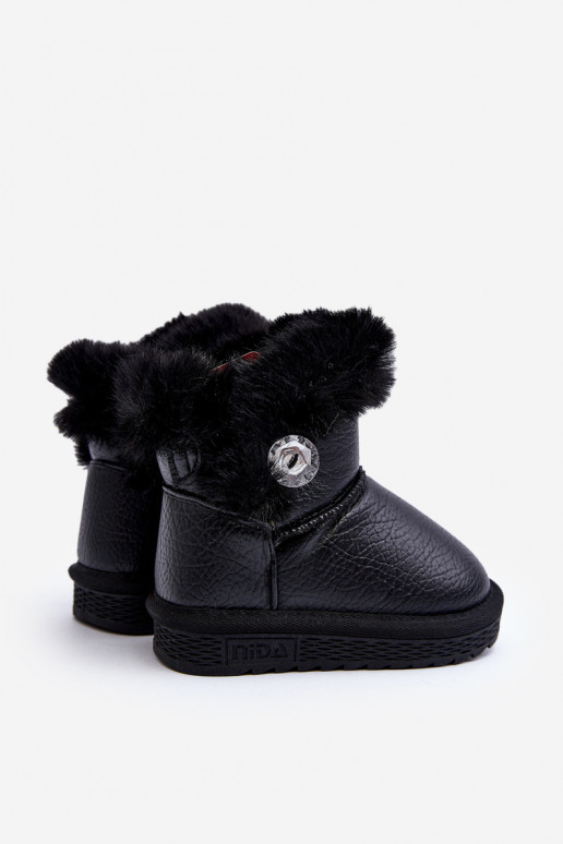 botas de nieve calentitas con pelo en color negro Bessie