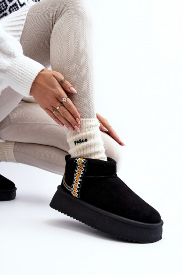 botas de nieve con plataforma estampadas en negro Udra