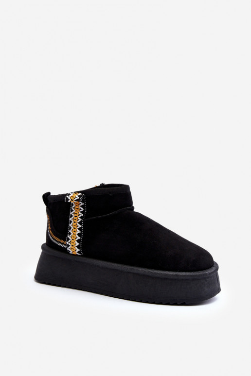 botas de nieve con plataforma estampadas en negro Udra