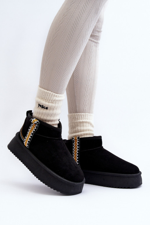 botas de nieve con plataforma estampadas en negro Udra