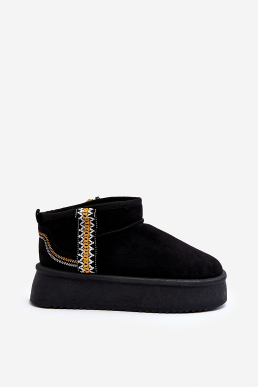 botas de nieve con plataforma estampadas en negro Udra