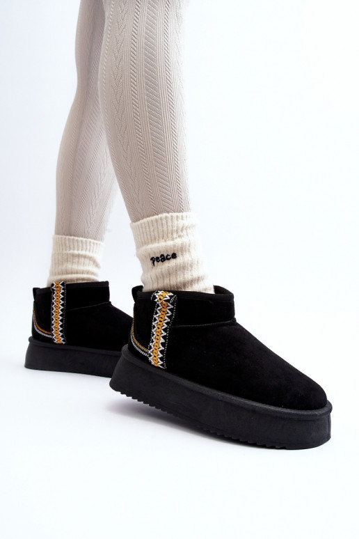 botas de nieve con plataforma estampadas en negro Udra