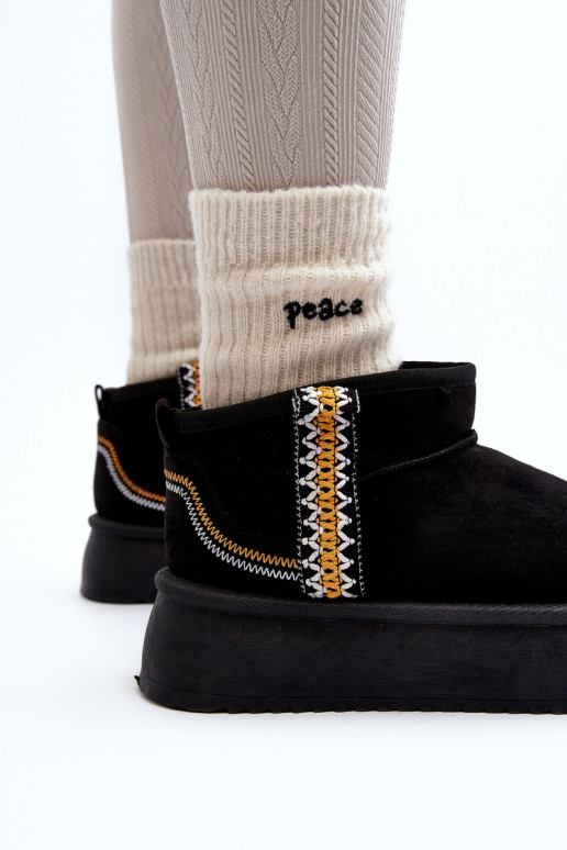 botas de nieve con plataforma estampadas en negro Udra