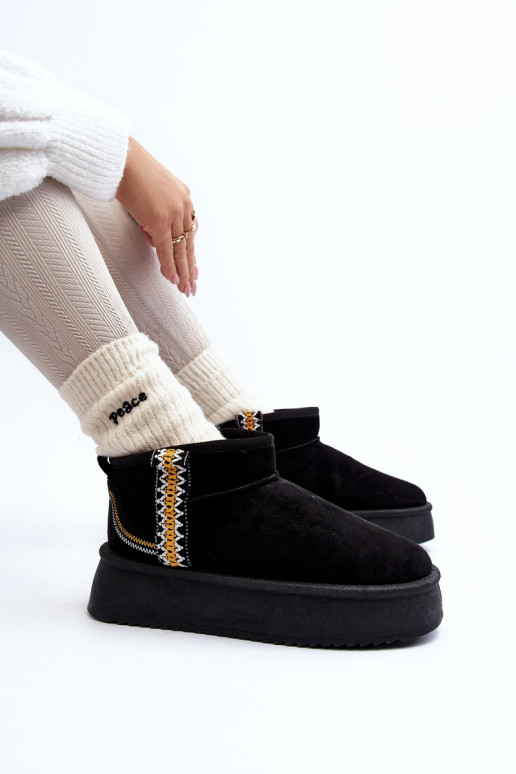 botas de nieve con plataforma estampadas en negro Udra