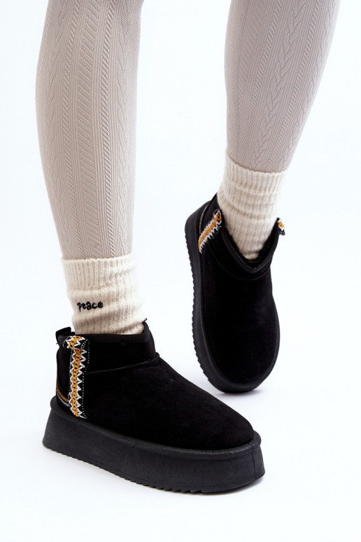 botas de nieve con plataforma estampadas en negro Udra