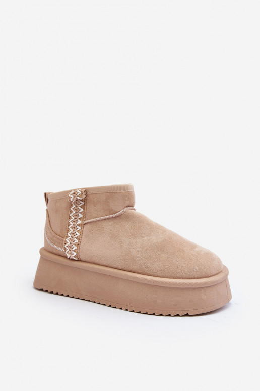 botas de nieve con plataforma estampadas en beis Udra