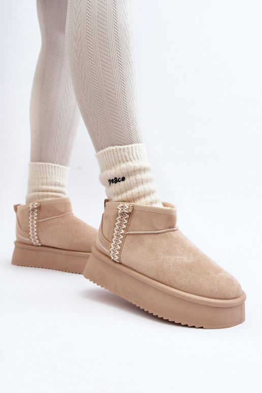 botas de nieve con plataforma estampadas en beis Udra