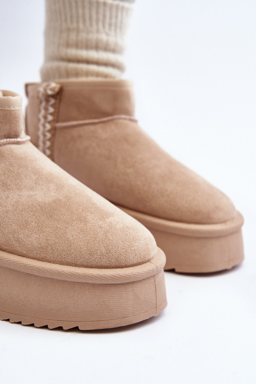 botas de nieve con plataforma estampadas en beis Udra
