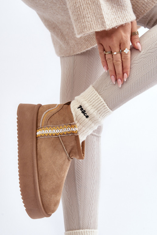 botas de nieve con plataforma estampadas en marrón Udra botas de nieve con plataforma estampadas en marrón Udra