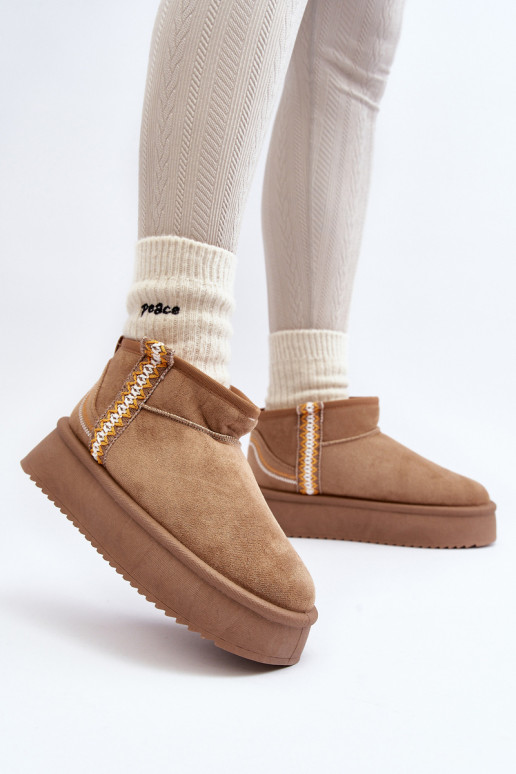 botas de nieve con plataforma estampadas en marrón Udra botas de nieve con plataforma estampadas en marrón Udra