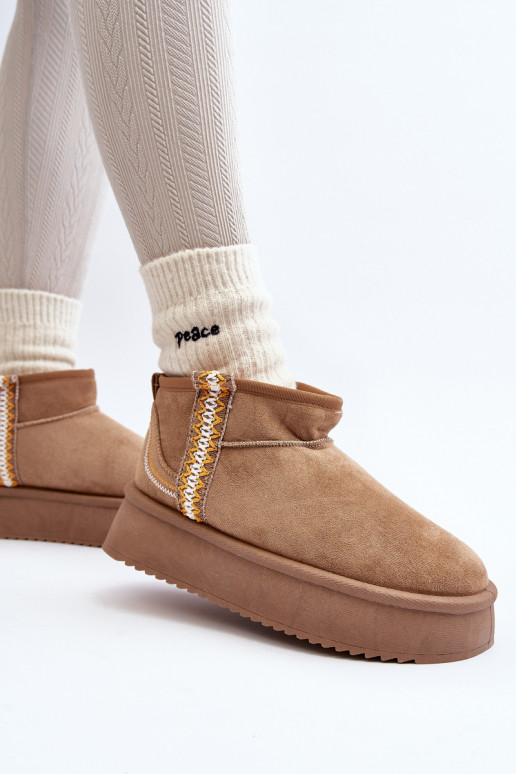 botas de nieve con plataforma estampadas en marrón Udra