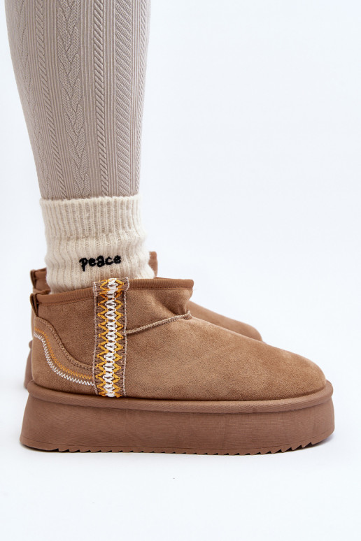 botas de nieve con plataforma estampadas en marrón Udra botas de nieve con plataforma estampadas en marrón Udra