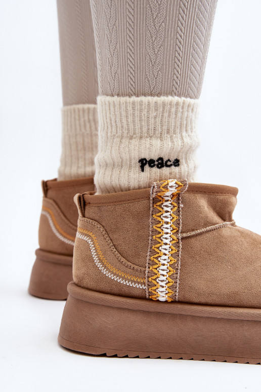 botas de nieve con plataforma estampadas en marrón Udra