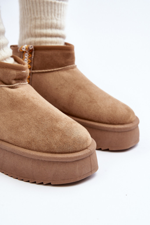 botas de nieve con plataforma estampadas en marrón Udra