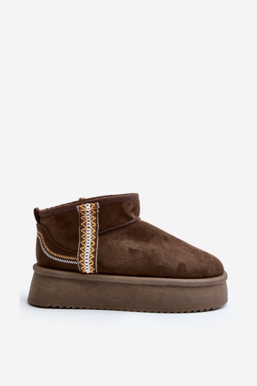botas para la nieve con plataforma estampada en caqui Udra
