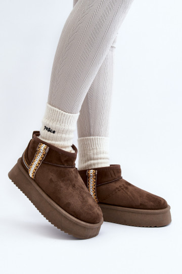 botas para la nieve con plataforma estampada en caqui Udra