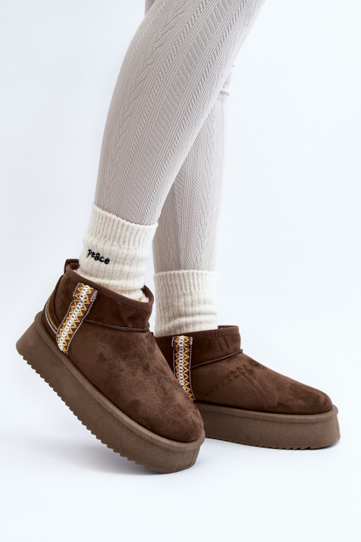 botas para la nieve con plataforma estampada en caqui Udra