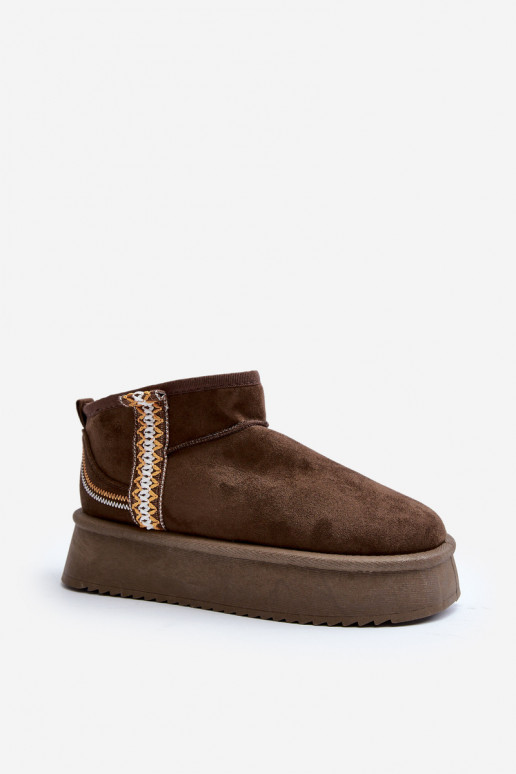 botas para la nieve con plataforma estampada en caqui Udra