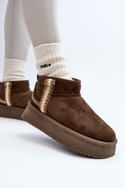 botas para la nieve con plataforma estampada en caqui Udra