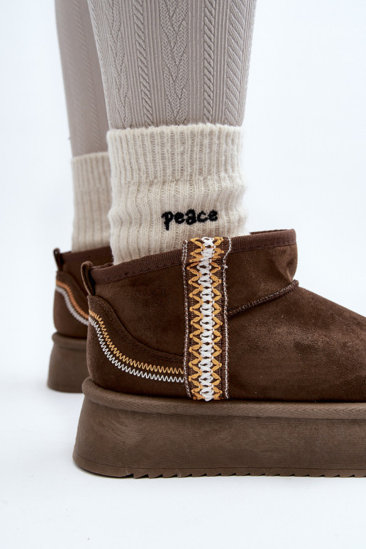 botas para la nieve con plataforma estampada en caqui Udra