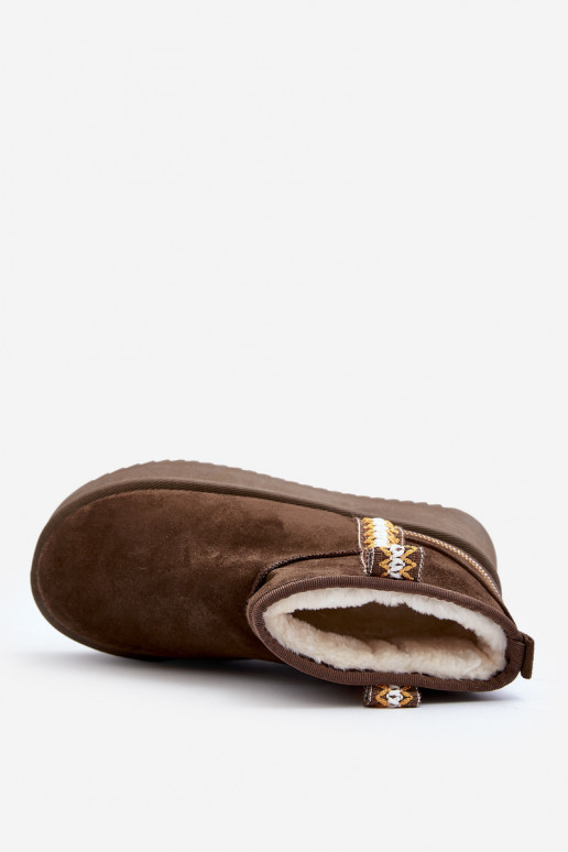 botas para la nieve con plataforma estampada en caqui Udra