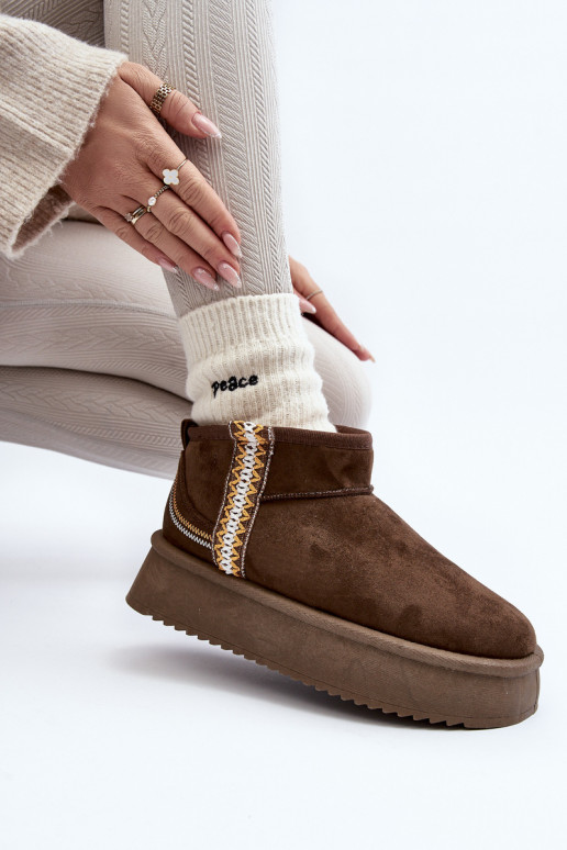 botas para la nieve con plataforma estampada en caqui Udra