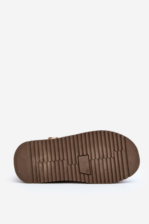 botas para la nieve con plataforma estampada en caqui Udra