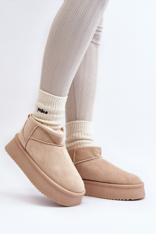 botas de nieve con suela maciza beige Caliksa