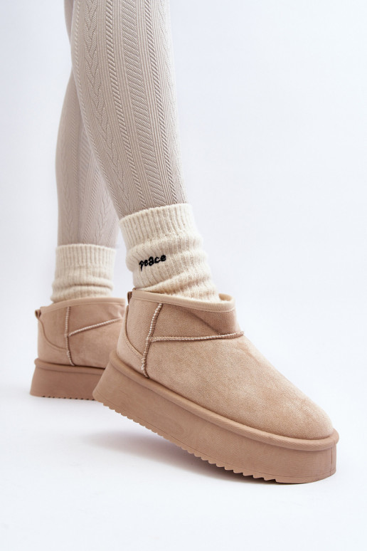 botas de nieve con suela maciza beige Caliksa botas de nieve con suela maciza beige Caliksa