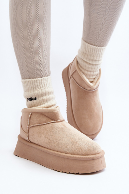 botas de nieve con suela maciza beige Caliksa botas de nieve con suela maciza beige Caliksa