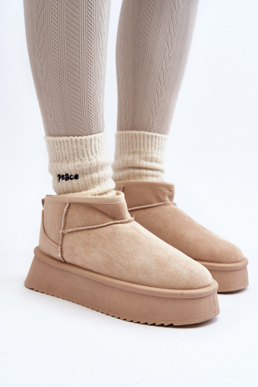 botas de nieve con suela maciza beige Caliksa botas de nieve con suela maciza beige Caliksa