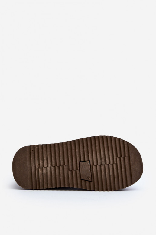 botas de nieve con suela maciza en color caqui Caliksa botas de nieve con suela maciza en color caqui Caliksa