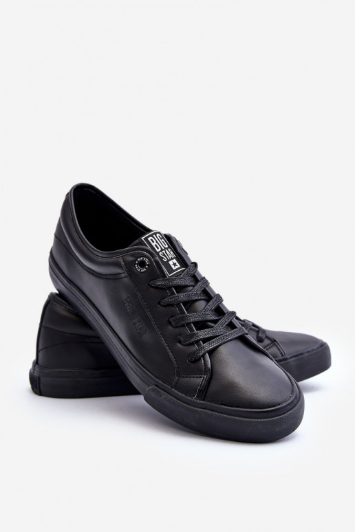 Zapatos de ocio fabricados en piel ecológica en color negro Big Star JJ174234