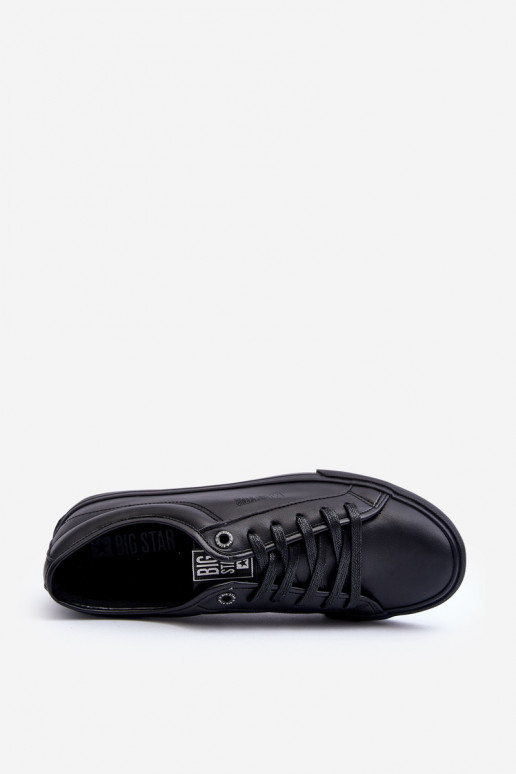 Zapatos de ocio fabricados en piel ecológica en color negro Big Star JJ174234