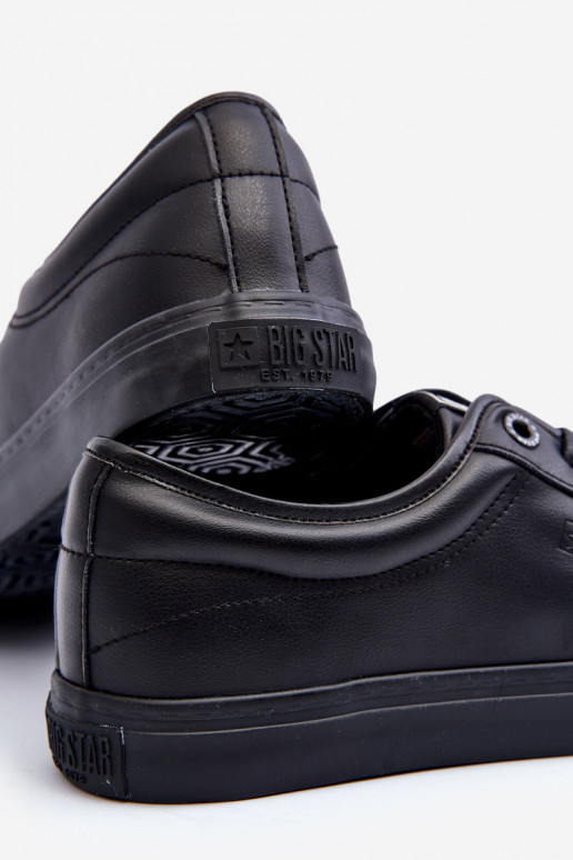Zapatos de ocio fabricados en piel ecológica en color negro Big Star JJ174234