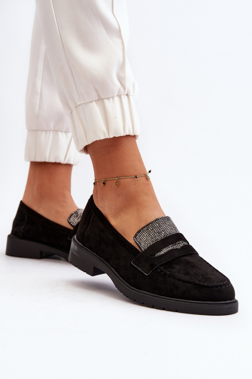 Mocasines decorados en color negro para Dananei